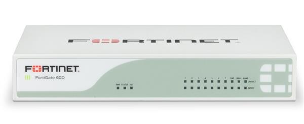 Міжмережевий екран Fortinet FG-60D-EU 2 GE WAN, 1 GE DMZ, 7 GE LAN and int storage