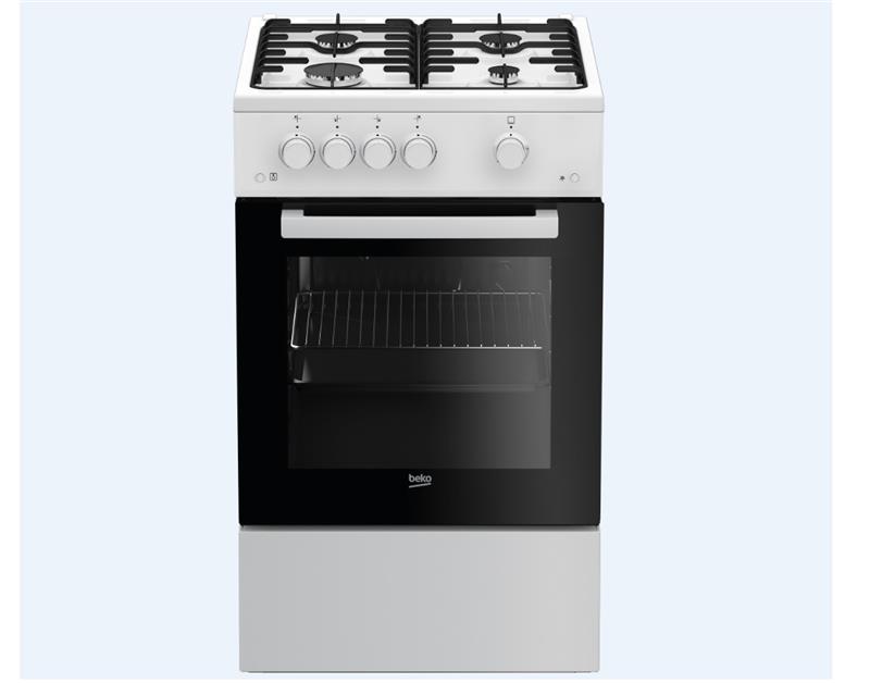 Плита газовая Beko FSG52010FW - 50х60 см/4 конф./эмал. решетки/газ-контроль/50л./белый