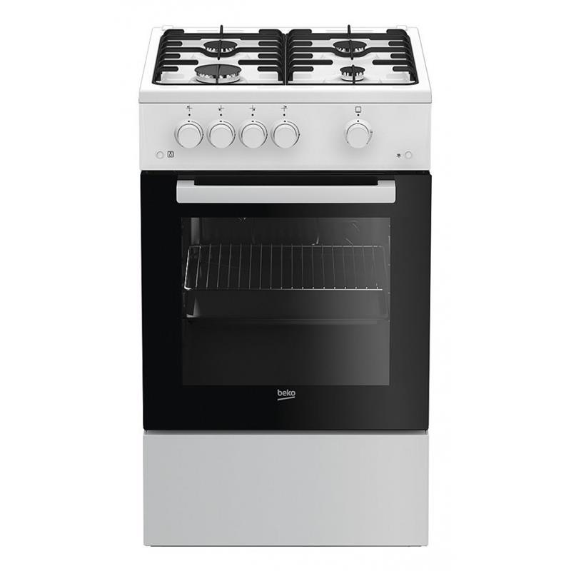 Плита газовая Beko FSG52020FW - 50х60 см/4 конф./эмал. решетки/газ-контроль/белый