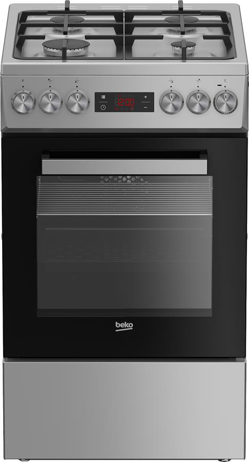 Плита комбинированная Beko FSM52335DS -50х60 см/газ-контр/чугун/60л/нерж. сталь