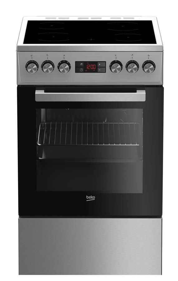 Плита электрическая Beko FSM57300GX - стеклокерамика/50х60 см/4 зоны/7 функц/дисплей/55л/нерж. сталь