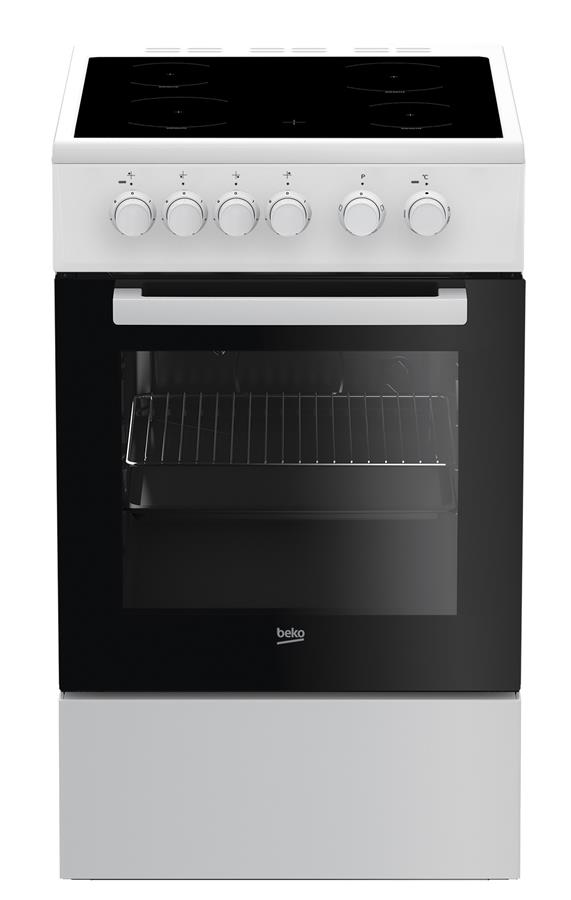 Плита электрическая Beko FSS57000GW - стеклокерамика/50х60 см/4 зоны нагрева/60л/белый