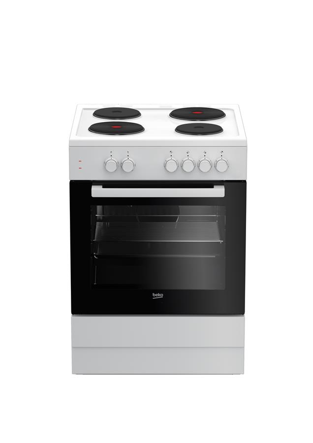 Плита электрическая Beko FSS66000GW - чугунные "блины"/60х60 см/4 зоны нагрева/71л/белый