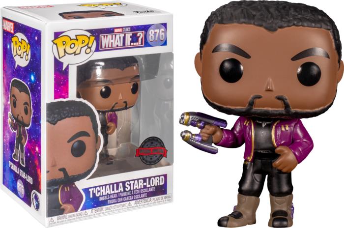 Коллекционная фигурка Funko POP! Bobble Marvel What If T'Challa Star-Lord Unmasked (Exc) 56118