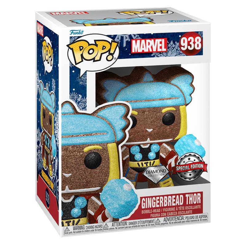 Коллекционная Фигурка Funko POP! Bobble Marvel Holiday Gingerbread Thor (DGLT) (Exc) 58235