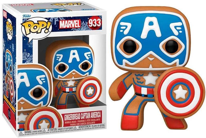 Коллекционная Фигурка Funko POP! Bobble Marvel Holiday Gingerbread Captain America 50657