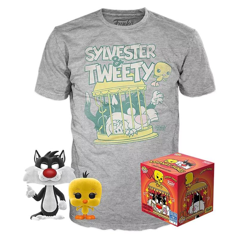 Набор Фигурка+Футболка Funko POP and Tee: Looney Tunes: Sylvester & Tweety (XL) 46986