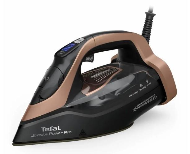 Праска Tefal Ultimate Power Pro, 3200Вт, 350мл, паровий удар -300гр, постійна пара - 85гр, керам. підошва, чорно-золотий