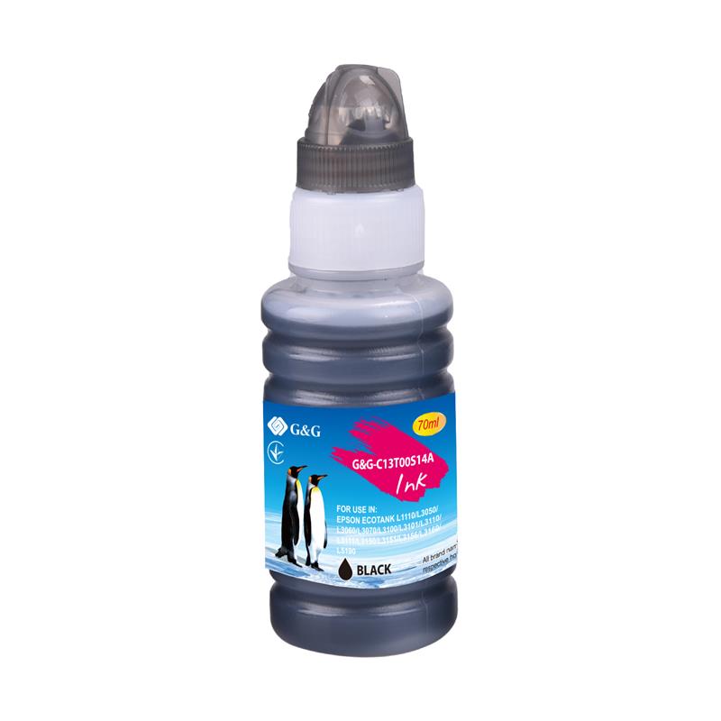 Контейнер з чорнилом G&G до Epson L3100, L3101, L3110, L3150, L3151, L1110, L3156, L3160, L5190 black 70мл