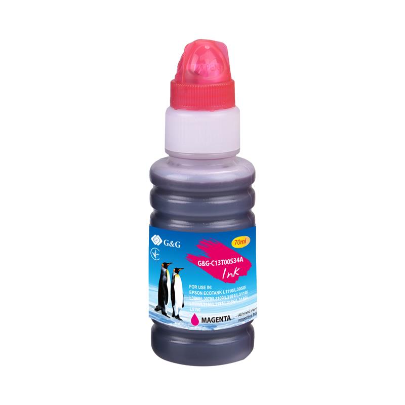Контейнер з чорнилом G&G до Epson L3100, L3101, L3110, L3150, L3151, L1110, L3156, L3160, L5190 magenta 70мл
