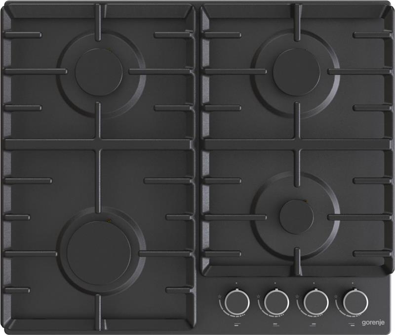 Варильна поверхня Gorenje газова, 60см, чавун, чорний