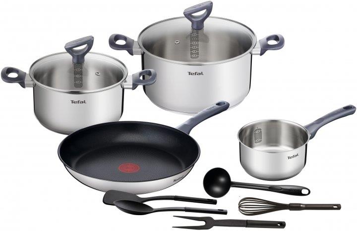 Набір посуду Tefal Daily Cook, 11предметів, нержавіюча сталь, бакеліт, скло
