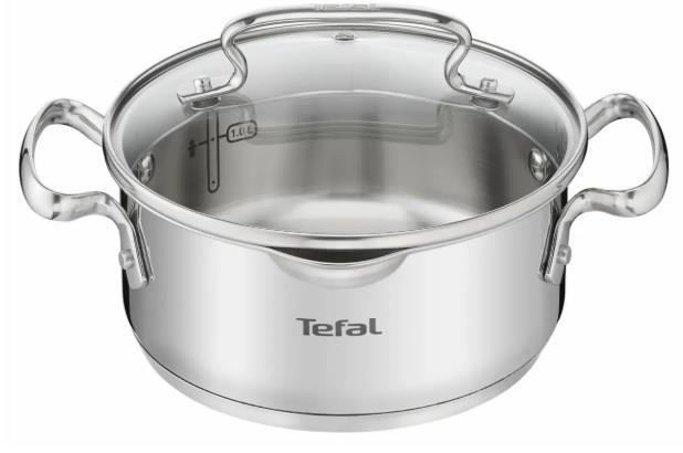 Каструля Tefal DUETTO+, 5л, з кришкою, нержавіюча сталь, скло