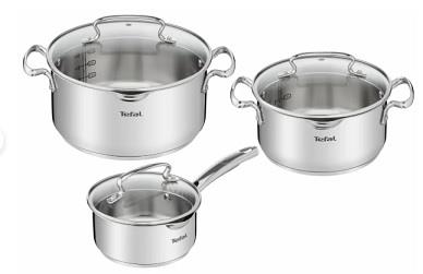 Набір посуду Tefal DUETTO+, 6предметів, нержавіюча сталь, скло