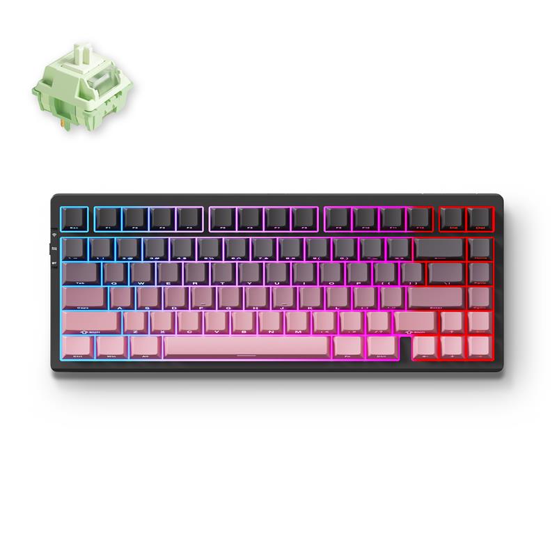 Клавіатура MCHOSE G75 Pro, Matcha Latte, USB-A/WL/BT, RGB, Black Pink