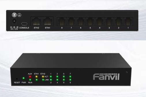 Шлюз VoIP Fanvil GA100-8, FXSx8 port, FEx2 LAN, 8 concurrent calls, Mini USB x1