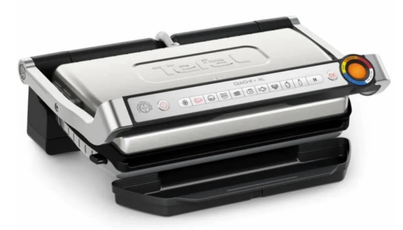 Гриль Tefal прижимний OptiGrill+ XL 2000Вт, темп. режимів-4, з`ємні пластини, алюміній, метал