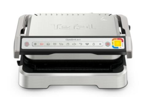 Гриль Tefal прижимний OptiGrll 2100Вт, темп. режимів-4, з`ємні пластини, метал