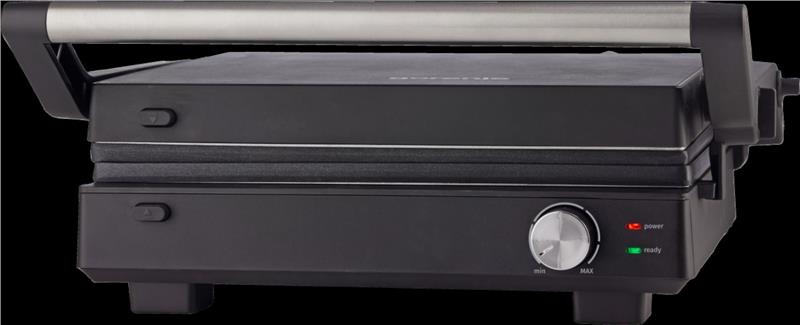 Гриль Gorenje прижимний 2000Вт, темп. режимів-7, з`ємні пластини, розкриття на 180°, метал, чорний