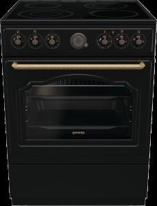 Плита Gorenje електрична склокерамічна, 71л, 60x60см, дисплей, програматор, приготування з паром, чорний матовий