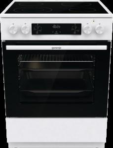 Плита Gorenje електрична склокерамічна, 71л, 60x60см, дисплей, приготування з паром, програматор, білий