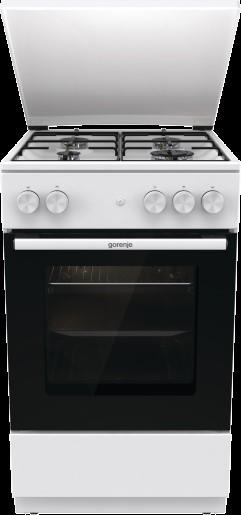 Плита Gorenje газова, 70л, 50x60см, емальовані, з кришкою, білий