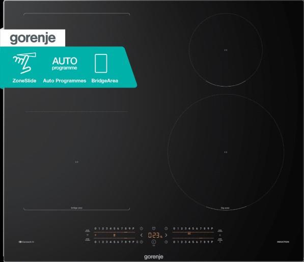 Варильна поверхня Gorenje індукційна, 60см, PowerBoost, SliderTouch, збільшена площа приготування, чорний