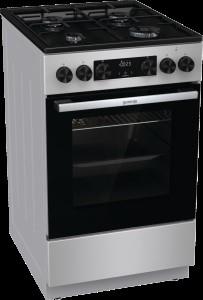 Плита Gorenje комбінована, 62л, 50x60см, дисплей, IconLed, емальовані, титан