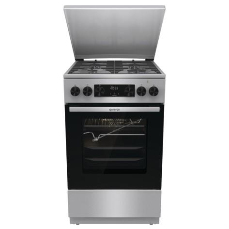 Плита Gorenje комбінована, 70л, 50x60см, метал. кришка, дисплей, чавун, нерж