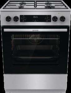 Плита Gorenje комбінована, 71л, 60x60см, дисплей, емальовані реш, програматор IconLed,нерж