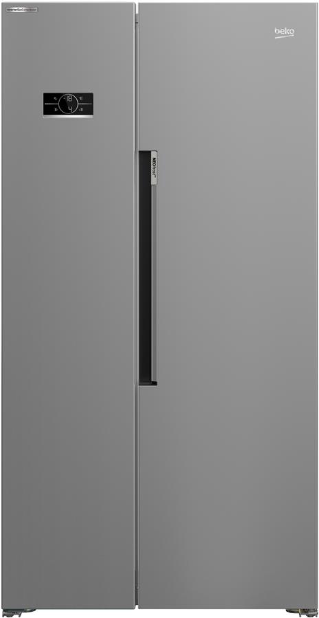 Холодильник Beko SBS, 179x91x71, xолод.відд.-368л, мороз.відд.-190л, 2дв., E, NF, дисплей, інв., нерж