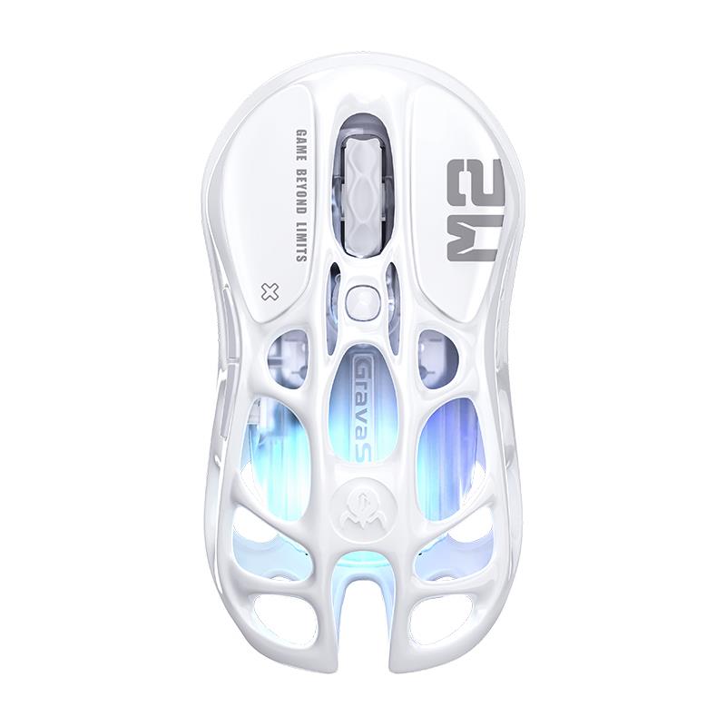 Миша GravaStar Mercury M2, BT/WL/USB-A, RGB, Opaline White