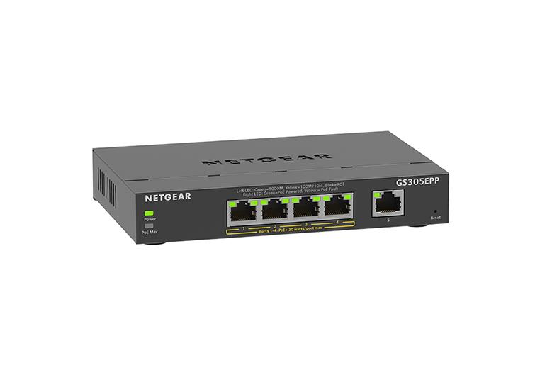 Комутатор NETGEAR GS305EPP 5xGE (4xPoE), 120Вт, WebSmart