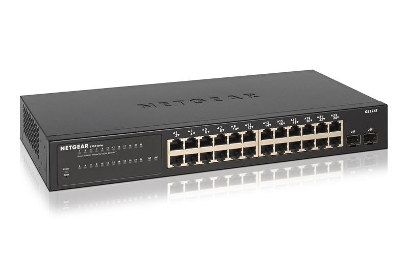 Комутатор NETGEAR GS324T 24xGE, 2xSFP, Керований L2