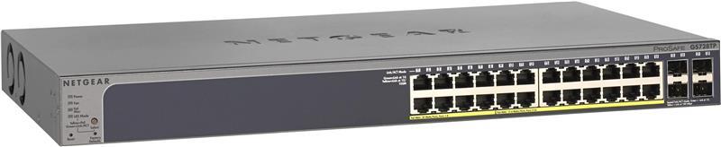 Комутатор NETGEAR GS728TP 24xGE PoE, 4xSFP, 190Вт, Керований L2