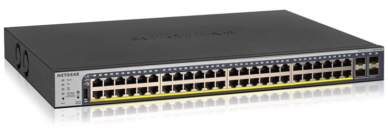 Комутатор NETGEAR GS752TPv2 48x1GE PoE+ (380Вт), 4xSFP, керований L2+