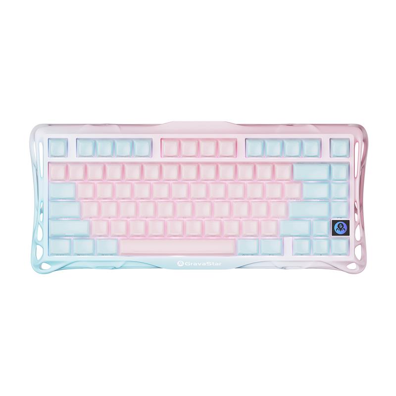 Клавіатура механічна GravaStar Mercury K1 Lite 80keys, GravaStar x BSUN Grey, BT/WL/USB, Lumen Rose