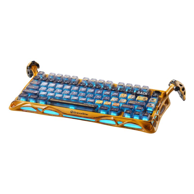 Клавіатура механічна GravaStar Mercury K1 Pro 80keys, GravaStar x Kailh Speedy Mint, BT/WL/USB, жовтий