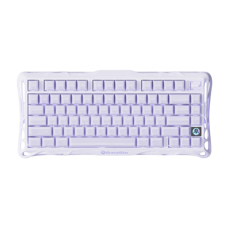 Клавіатура механічна GravaStar Mercury K1 80keys, GravaStar x Kailh Cheery Pink, EN, BT/WL/USB, Lavender Purple