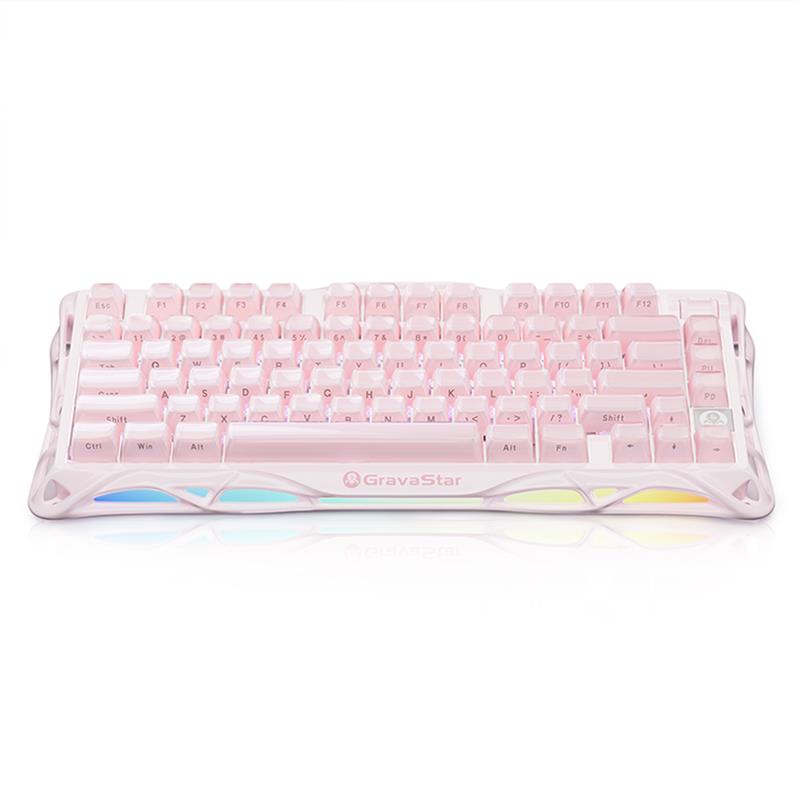 Клавіатура механічна GravaStar Mercury K1 80keys, GravaStar x Kailh Cheery Pink, EN, BT/WL/USB, Sakura Pink