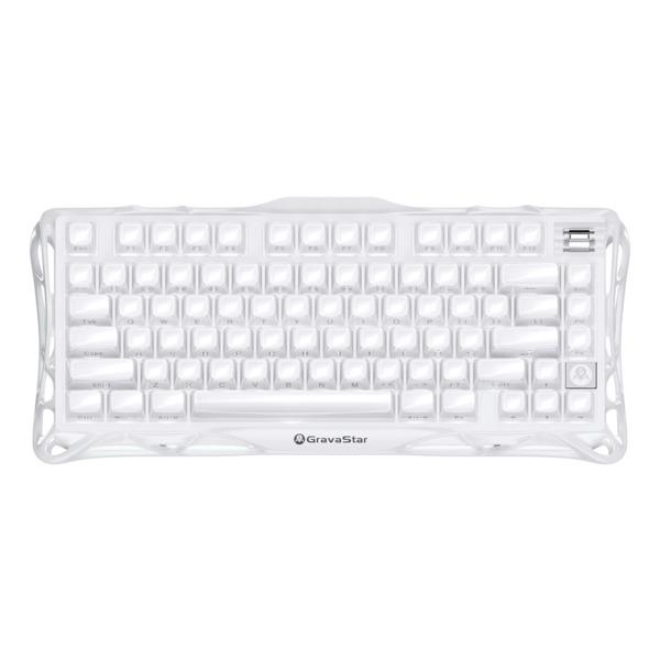 Клавіатура механічна GravaStar Mercury K1 80keys, GravaStar x Kailh Cheery Pink, EN, BT/WL/USB, Opaline White