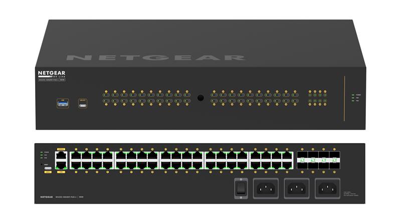 Комутатор NETGEAR M4250-40G8XF-PoE++ (GSM4248UX), 40x1GE Ultra90 PoE++ (2880Вт), 8xSFP+, AV Line керований L2