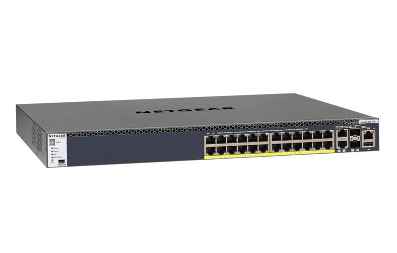 Комутатор NETGEAR M4300-28G-POE+ (GSM4328PA) 24x1GE PoE+, 2x10GE, 2xSFP+, керований L3 з можливістю стекування