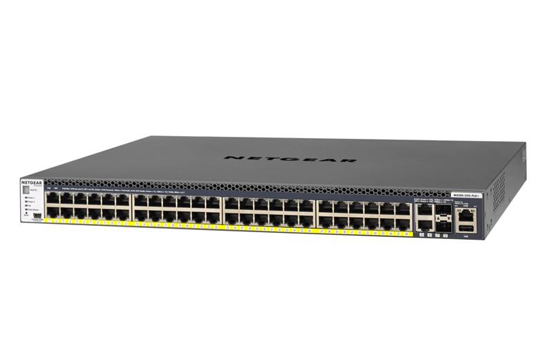 Комутатор NETGEAR M4300-52G-POE+ (GSM4352PA) 48x1GE PoE+, 2x10GE, 2xSFP+, керований L3 з можливістю стекування, 480Вт