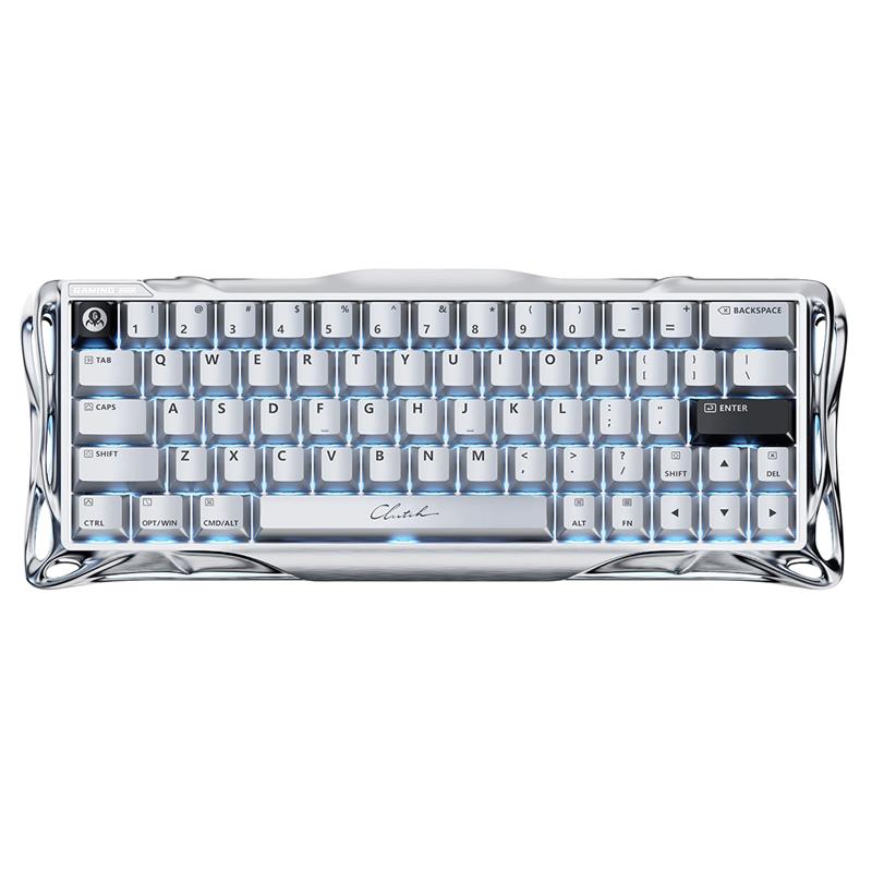 Клавіатура магнітна GravaStar Mercury V60 Pro 60keys, GravaStar Blackcore, USB-A, 8k, RGB, Chrome Silver