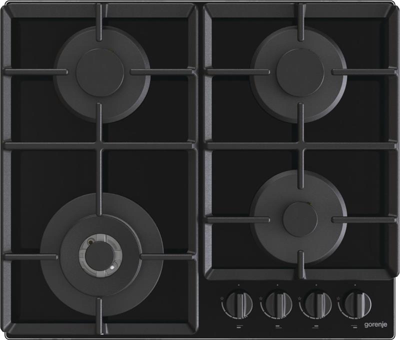 Варильна поверхня Gorenje газова на склі, 60см, чавун, чорний