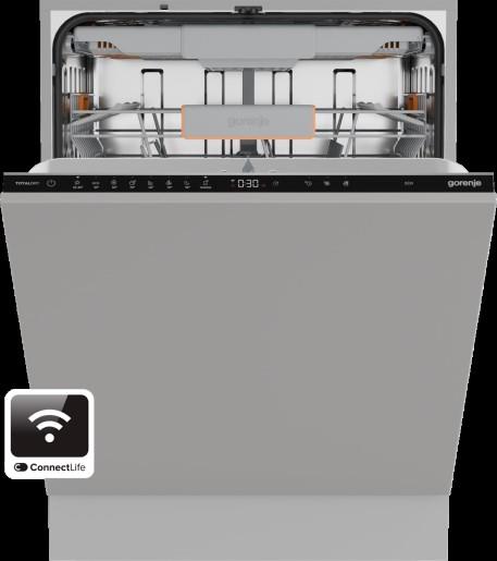 Посудомийна машина Gorenje вбудовувана, 16компл., C, 60см, інвертор,Wi-Fi, сенсорн.упр, 3и кошики, білий