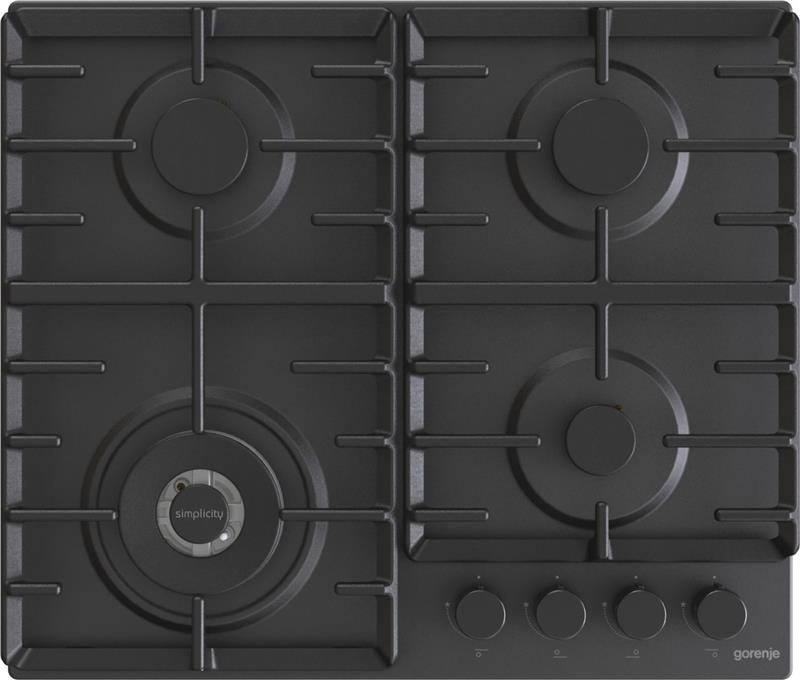 Варильна поверхня Gorenje газова, 60см, чавун, чорний