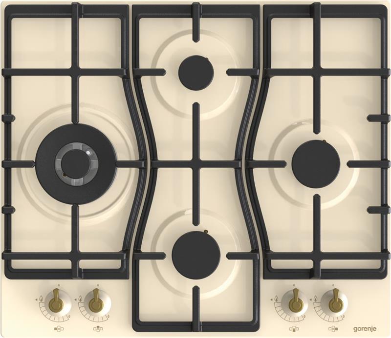Варильна поверхня Gorenje газова, 60см, чавун, бежевий