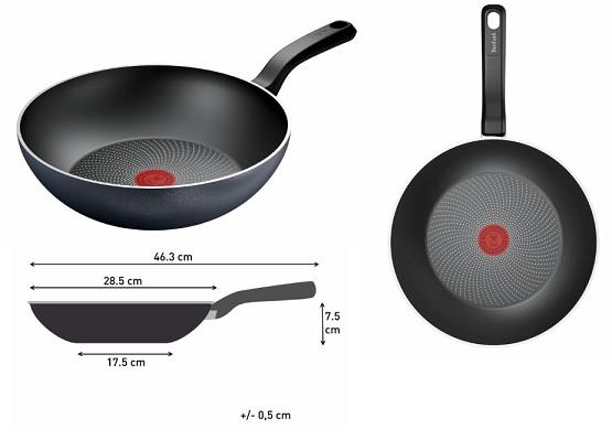 Сковорода ВОК Tefal So' Light, 28см, алюміній, бакеліт, чорний